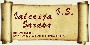 Valerija Sarapa vizit kartica